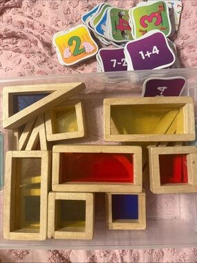 Wooden Color Blocks Set for Kids – Red, Yellow, Blue, Green